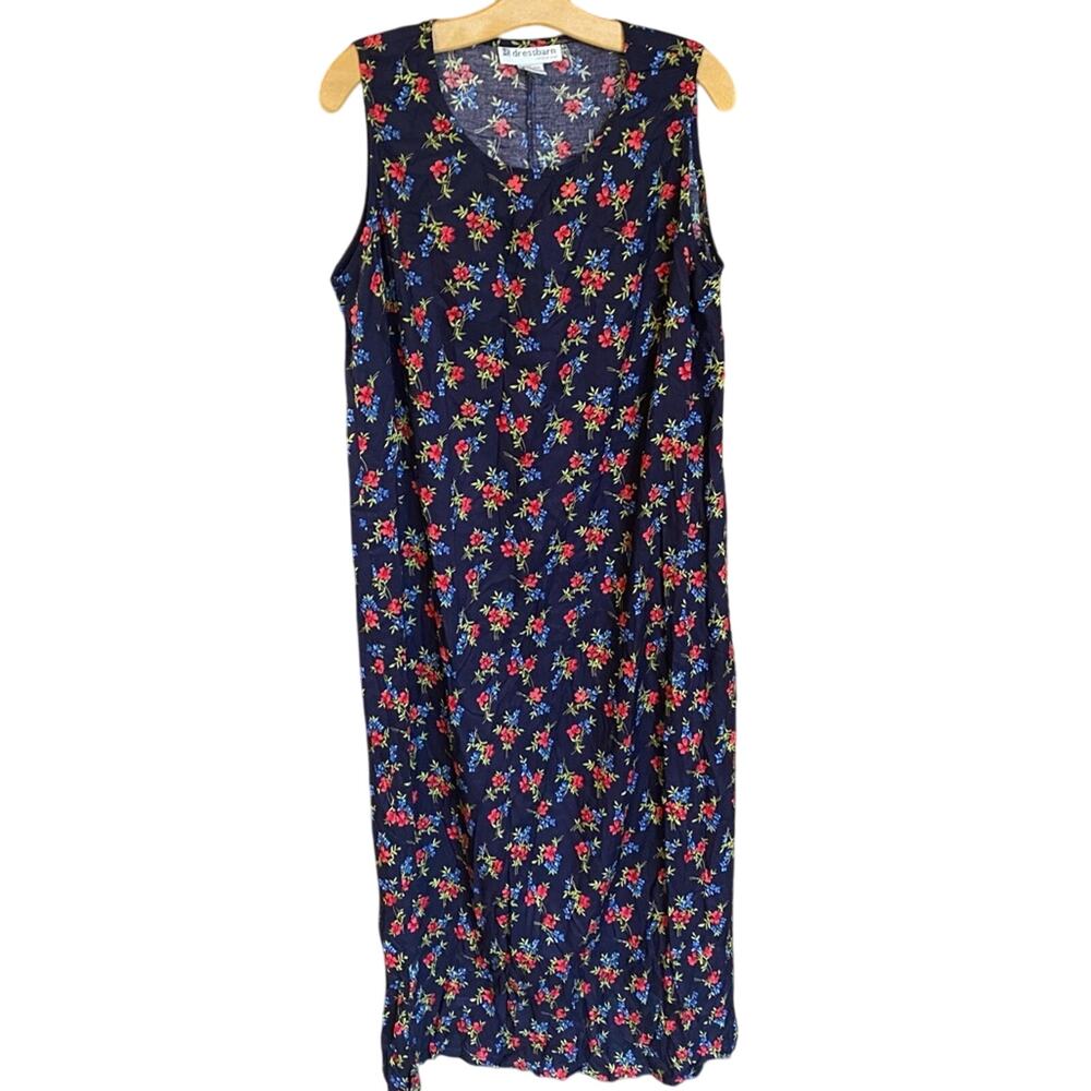 Vintage Dressbarn Floral Print Dress dark romantic plus size 16W cottagecore Y2K